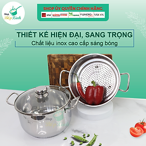 Bộ Nồi Xửng Hấp Fivestar Nắp Kính Tặng 10 Muỗng Inox