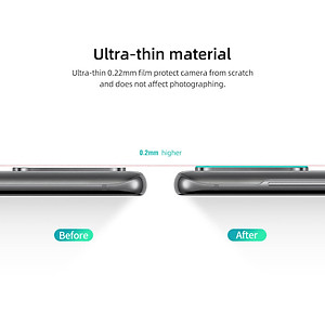 Bộ 2 Miếng dán kính cường lực camera Samsung Galaxy S20 Plus mỏng 0.22mm hiệu Nillkin InvisiFilm độ cứng 9H chống vân tay không ảnh hưởng chất lượng ảnh chụp - Hàng nhập khẩu