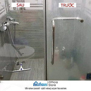 Tẩy Cặn Canxi Trên Kính SMART TK - Vệ Sinh Sạch Cặn Bám Lâu Ngày Vách Kính Nhà Tắm, Gương - MIFAN Phân Phối Chính Hãng