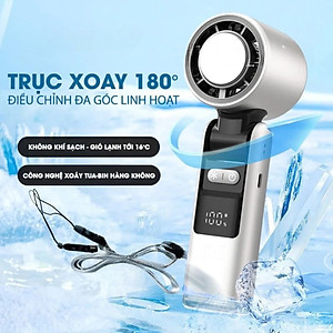 Quạt sạc mini Cầm Tay K801, sạc nhanh, màn hình LED - Quạt sò lạnh - Hàng chính hãng