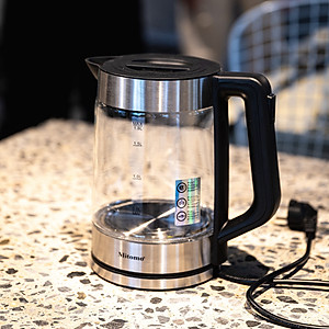 Ấm đun siêu tốc Thủy tinh Mitomo ST-220 dung tích 1.8L Hàng chính hãng