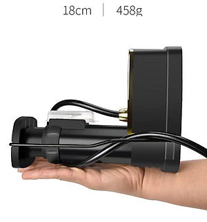 Bơm mini đạp chân - Bơm đa năng - Bơm được xe đạp, xe máy, các loại bóng, phao có đồng hồ đo áp suất - Tặng kim bơm các loại - Chính Hãng