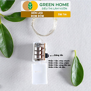 Dây Đèn Led Trang Trí Greenhome, Fairy Lights, Đom Đóm 1 Mét, 3 Chế Độ Sáng, Tặng Kèm Pin, Chịu Nước, Decor, Chụp Hình