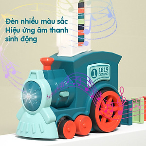 Đồ Chơi Đoàn Tàu Thả Domino Có Đèn Cho Bé Xếp Hình Lắp Ráp Giải Trí Giúp Bé Tăng Trí Thông Minh Rèn Luyện Tư Duy PaKaSa - Chính Hãng