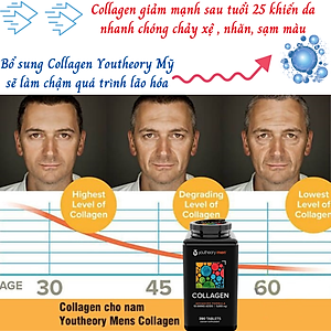 Collagen Cho Nam Youtheory Mỹ Chứa Collagen, Vitamin C, Biotin… Tạo Sức Khỏe Từ Bên Trong Cho Da, Tóc, Móng, Sụn, Gân, Dây Chằng, Khớp, Tim Mạch Và Tăng Hệ Miễn Dịch - QuaTangMe Extaste