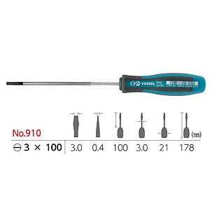 Tô vít cỡ nhỏ mũi dẹt Megadora No.910 Vessel sản xuất tại Nhật Bản