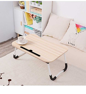 Bàn Học Gấp Gọn Thông Minh Có Khe Để Ipad- Màu CaFe Sữa