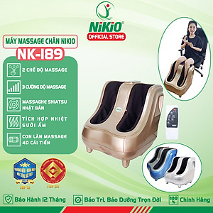 Máy Massage Chân Nhật Bản Nikio NK-189 (Dòng Cao Cấp) - Mát Xa Bàn Chân Và Bắp Chân, Xoa Bóp Dây Ấn Bằng Cao Su Non, Kết Hợp Rung Và Nhiệt Sưởi Đa Năng, Giảm Đau Nhức Chân, Tăng Tuần Hoàn Máu Cho Chân - Tươi Mới Đôi Chân