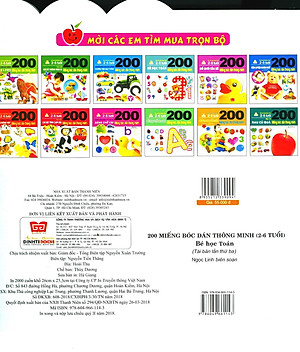 Sách 200 Miếng Bóc Dán Thông Minh - Bé Học Toán (2-6 Tuổi) - Tái Bản