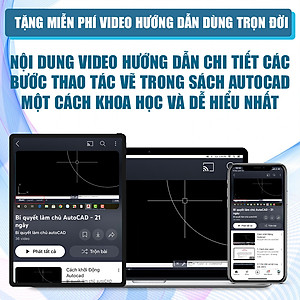 Sách Autocad - Bộ 2 Cuốn Từ Cơ Bản Đến Nâng Cao Xuất Bản Chính Hãng, Ứng Dụng Thực Tế, In Màu, Kèm Video Hướng Dẫn