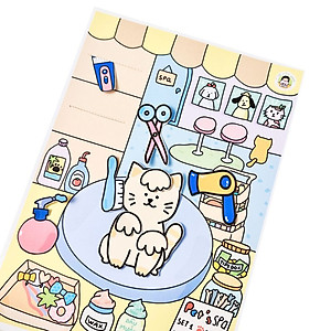 Bộ Đồ Chơi Tranh Tương Tác Cô Tiên Xanh - Tiệm Spa Thú Cưng