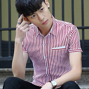 Áo Sơ Mi Nam Ngắn Tay Phối Kẻ Sọc Mẫu RF03 Thời Trang Cao Cấp PONIVA Chất Vải Mềm Mịn Chuẩn Shop