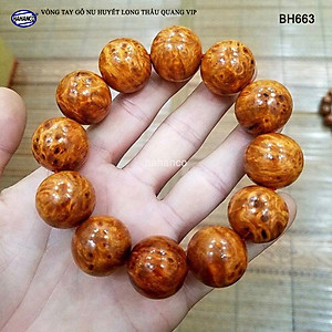 Vòng tay Nu Huyết Long để mộc hàng VIP (BH662) thơm mùi gỗ, Mang lại tài lộc bình an, may mắn - Bracelet of HAHANCO