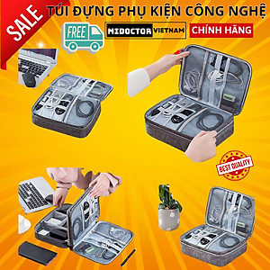 Túi Đựng Phụ Kiện Điện Thoại Máy Tính Lớn Cải Tiến Nhiều Ngăn Chống Nước, Chống Sốc Hàng Chính Hãng miDoctor - 2 NGĂN