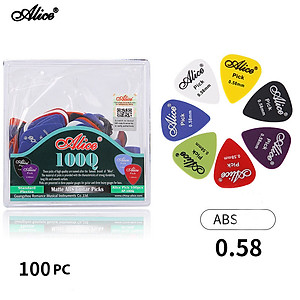Hộp 100 Phím Pick Gảy - Móng Gảy Guitar, Ukulele Alice AP-100Q Size 0.58, 0.71, 0.81, 0.96, 1.2, 1.5