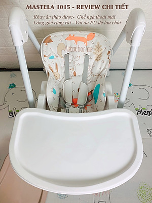 Ghế đa năng Mastela 1015 ngả, nâng hạ độ cao, có bánh xe / TẶNG BÁT THÌA ĂN DẶM UPASS CHÍNH HÃNG