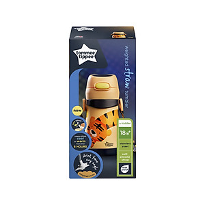 Bình uống nước Inox giữ nhiệt có ống hút và quai treo cho bé Tommee Tippee 350ml từ 18 tháng
