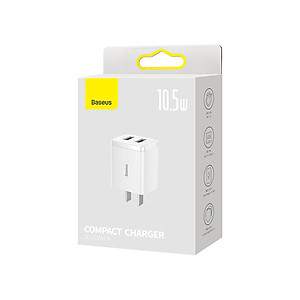 Củ sạc Baseus hỗ trợ sạc nhanh 2.1A sạc được 2 thiết bị cùng lúc tiết kiệm được 20-40% thời gian sạc - Hàng chính hãng