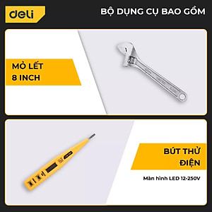 Bộ Dụng Cụ Sửa Chữa Đa Năng 116 Chi Tiết Deli Cao Cấp Chính Hãng - Sử Dụng Nhiều Mục Đích, An Toàn, TIện Lợi 