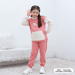 Bộ bé gái thu đông size đại BIGFOX MISS MEOW quần áo cho trẻ em chất nỉ bông ấm áp kiểu Hàn cỡ 3,7,9,11 tuổi 40kg 1998