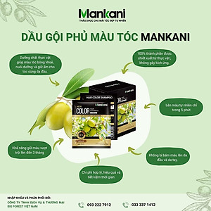 Hộp Dầu Gội Phủ Bạc Thảo Dược Hữu Cơ, Nhuộm Tóc Mankani [Chính Hãng]
