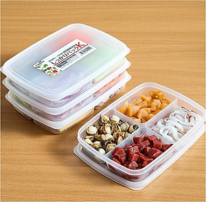 Hộp nhựa bảo quản thực phẩm đa năng và tiện lợi có chia 4 ngăn Nakaya - Hàng nội địa Nhật Bản.