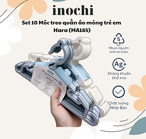 Set 10 chiếc móc áo mỏng trẻ em Hara 185 hàng cao cấp - giao màu ngẫu nhiên