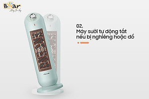 Máy Sưởi Ấm Gốm Bear DNQ-C20B1 Không Làm Khô Da Công Suất 2000W - Hàng Chính Hãng