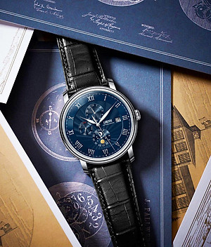 Đồng hồ nam chính hãng LOBINNI Ref.1023-3 (Phiên bản đặc biệt Limited) Kính sapphire nguyên khối ,chống xước,chống nước 50m,mặt xanh navy vỏ trắng dây da nâu( đen) xịn, thép không gỉ 316L,Đồng hồ cơ (Automatic),BH 24 tháng,thiết kế sun and moon sang trọng