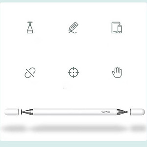 Bút cảm ứng stylus 2 đầu 2 in 1 hiệu WIWU Pencil One cho iPad Pro / iPhone / Android / màn hình cảm ứng các loại / Samsung Huawei Oppo Xiaomi Nokia (cảm ứng siêu mượt mà, dung lượng pin cao, thiết kế thời trang) - Hàng nhập khẩu