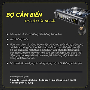 Cảm biến áp suất lốp ô tô TPMS màn hình led màu van ngoài {Bảo hành 3 tháng} - cảm biến áp suất lốp van ngoài TPMS..