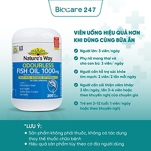 Nature's Way Fish Oil 1000mg - Viên uống bổ sung Omega 3 cho cơ thể