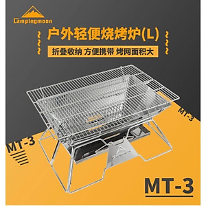 Bếp Nướng Than Ngoài Trời Campingmoon Đồ Cắm Trại Du Lịch Dã Ngoại Bếp Than Xếp Gọn Inox Campout A014