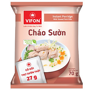 Thùng 50 gói cháo sườn Vifon 70g (có gói thịt sườn thật)