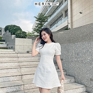 Đầm dự tiệc gấm nữ trắng dễ thương diện tết cực xinh mã [GAM XOP]