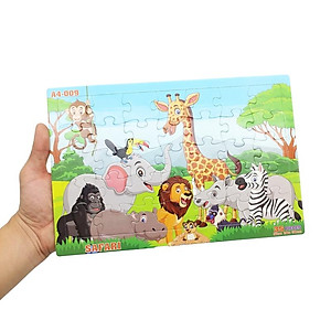 Bộ Xếp Hình Khổ A4 Puzzle Minh Châu 35-09 - Safari (35 Mảnh Ghép)