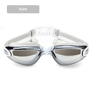 Kính bơi nam nữ tráng gương cao cấp có bịt tai - Kính bơi chống tia UV, chống sương mù thiết kế chống trơn trượt, co giãn - Hàng chính hãng