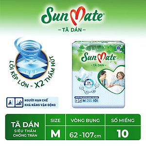 Combo 2 Tã Dán Người Lớn SunMate G2 Size M10 (10 Miếng)