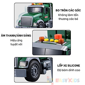 Xe Rác Đồ Chơi, Xe Chở Rác Đổ Rác Cỡ Lớn Cho Bé Có Đèn Nhạc