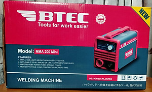 MÁY HÀN ĐIỆN TỬ BTEC MMA-200 MINI (CHUYÊN KÉO QUE 2.5, CÓ ĐỒNG HỒ)- HÀNG CHÍNH HÃNG