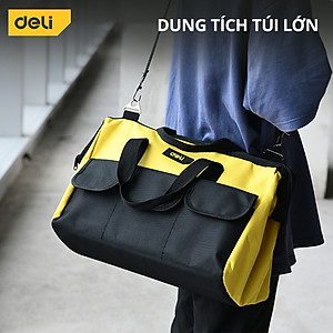 Túi Đựng Đồ Nghề Dụng Cụ Sửa Chữa Deli Tools Chất Liệu Vải Oxford Chống Thấm Nước Thiết Kế Nhiều Ngăn Tiện Dụng DL430018