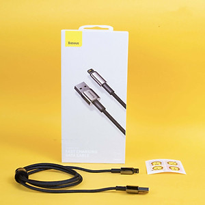 Cáp sạc nhanh siêu bền dùng cho iPhone/iPad Baseus Tungsten Gold (USB to IP, 2.4A Fast Charging & Data Cable)- Hàng chính hãng