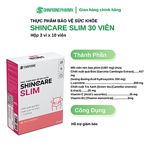 [Hộp 30 Viên] Viên uống Shincare Slim - Hỗ trợ giảm hấp thu chất béo, kiểm soát cân nặng, thon dáng - SHINPOONG PHARMA