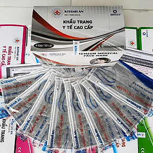 50 Khẩu trang y tế kháng khuẩn Khánh An 4 lớp tiệt trùng vô bịch từng cái riêng