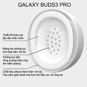 Cặp Nút Đệm Tai Nghe Silicone Thay Thế Cho Samsung Galaxy Buds 3 Pro / Buds 3 FE - Hàng Chính Hãng