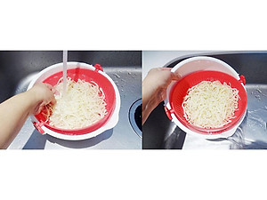 Bộ rổ nhựa đa năng 2 lớp tròn hàng nội địa Nhật Bản