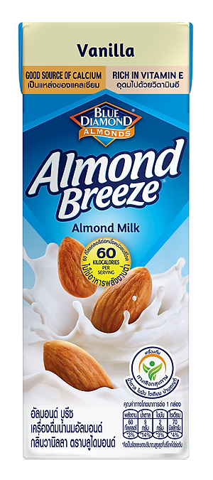 Blue Diamond - Thùng Sữa Hạt Hạnh Nhân ALMOND BREEZE vị Vanilla 180ml x 24 Hộp