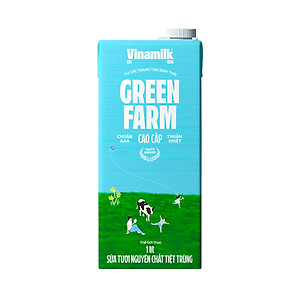 Thùng 12 Sữa tươi tiệt trùng Không đường Vinamilk Green Farm - hộp 1L