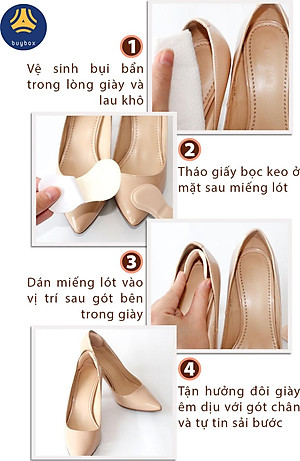 Bộ 2 cặp lót giày 4D bảo vệ gót chân và chống tuột gót giày (loại bầu) - buybox - BBPK54