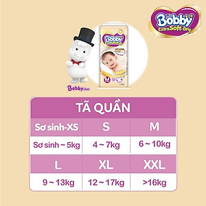Tã Bobby Quần Extra Soft Dry 